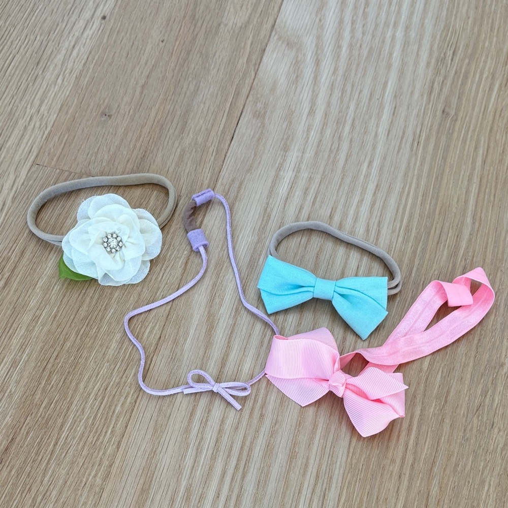 Bundle of 4 Pastel Headbands for Baby Girls
